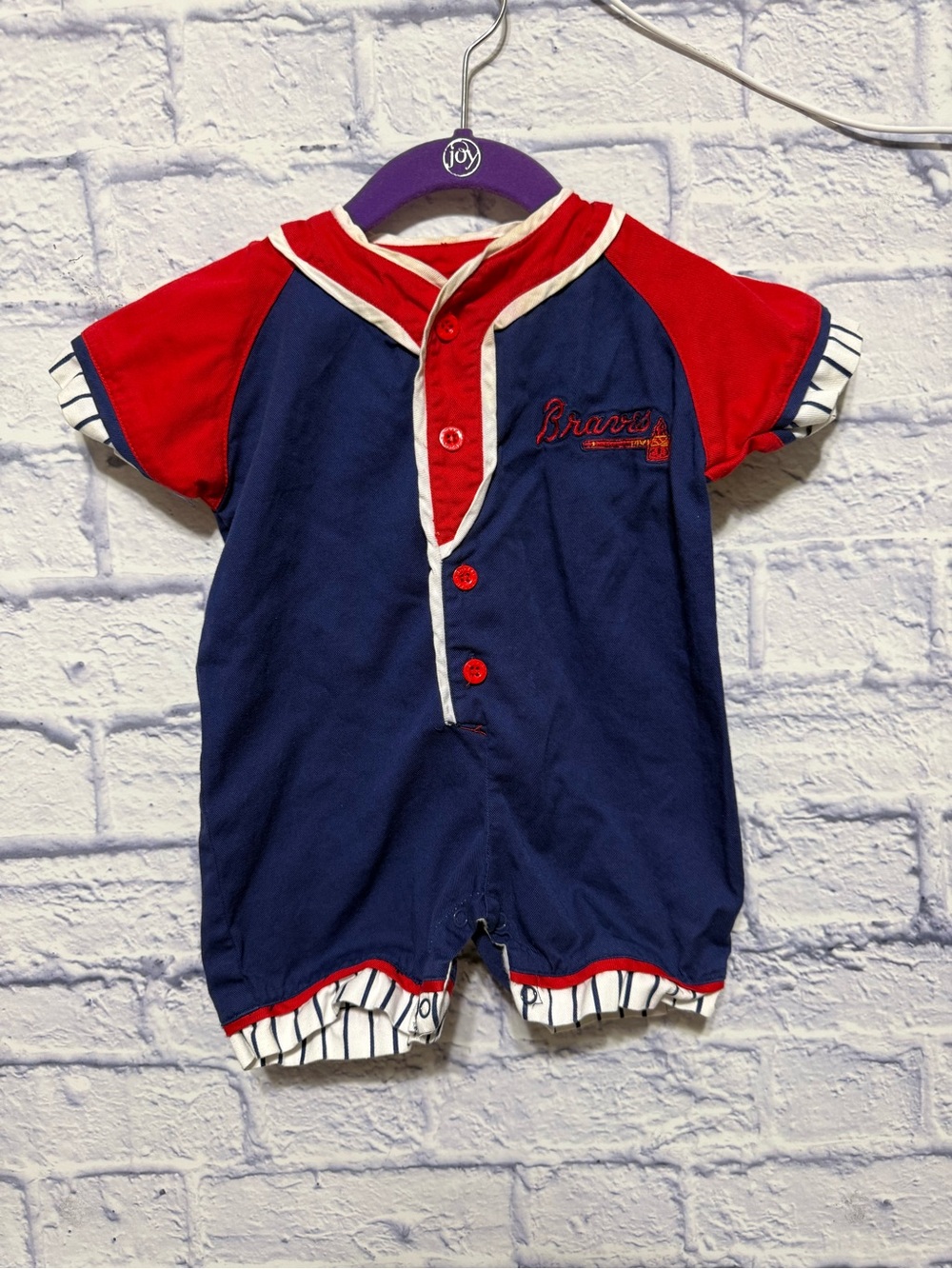 Rookie League Mighty Mac Atlanta Braves One Piece 12 Months Vintage Romper 12M